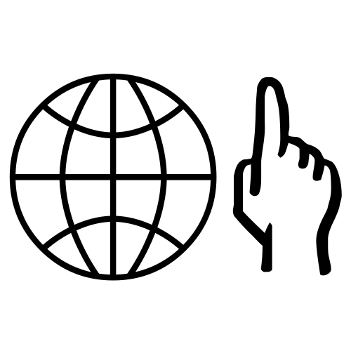 🌐👆 Emoji Domain black and white Symbola rendering